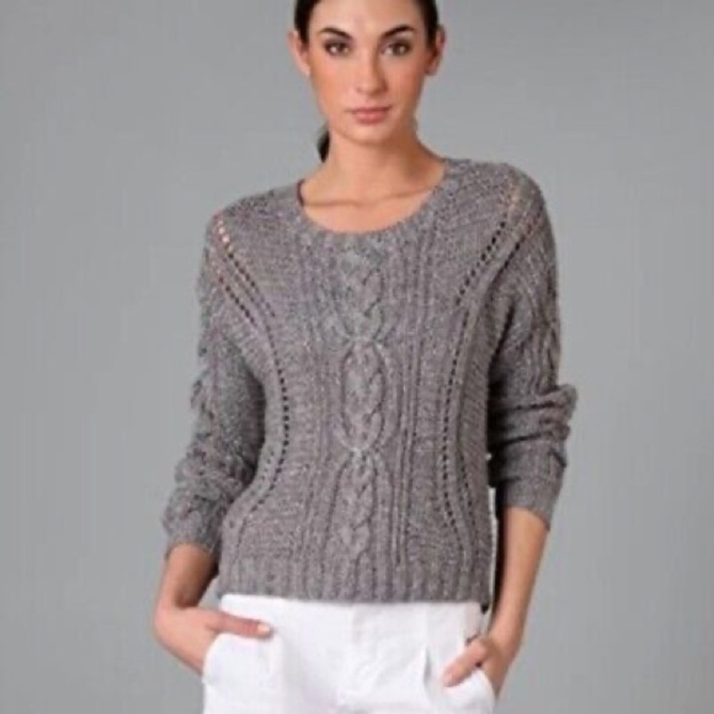 Vince Gray Cable Knit Sweater